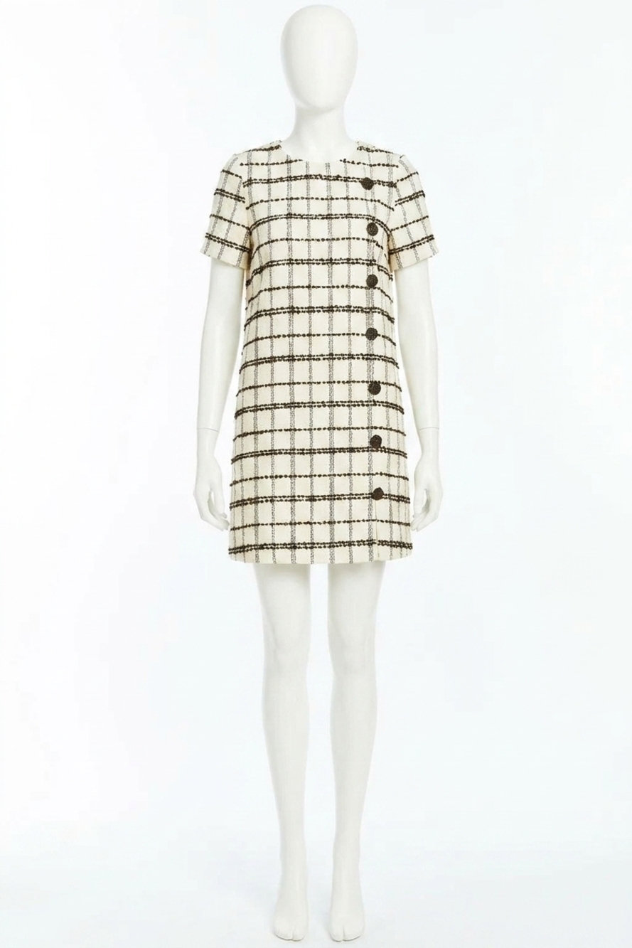 NEW MESTIZA NEW YORK isolde mini dress in cream black